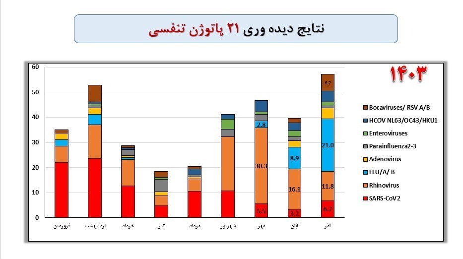 آنفولانزا شایع ترین ویروس تنفسی در گردش در کشور