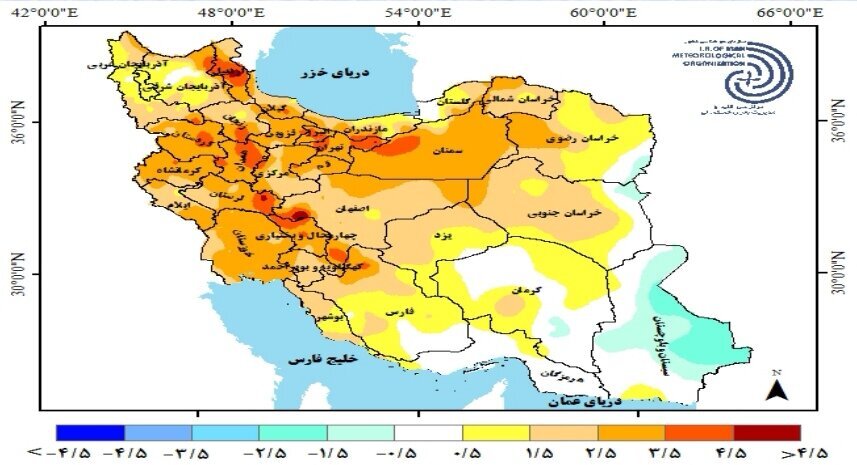 جدیدترین پیش بینی بارش‌ها در ایران